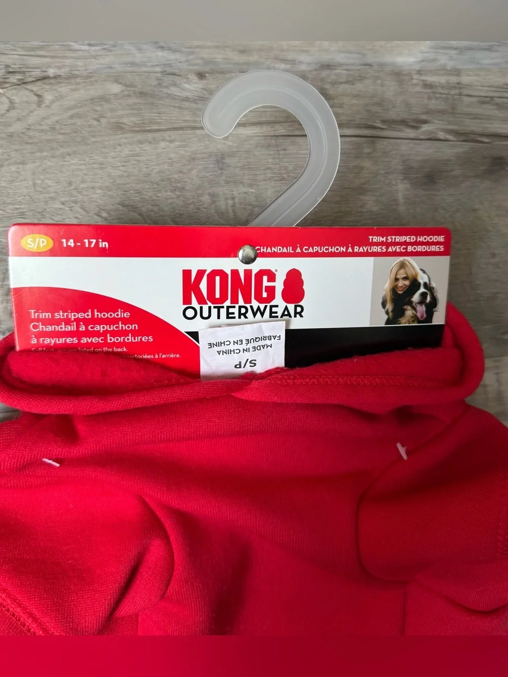 KONG red dog hoodie (size S/P). This fleece model features classic white sporty